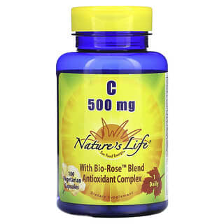 Nature's Life‏, "ויטמין C, ‏500 מ""ג, 100 כמוסות צמחוניות."