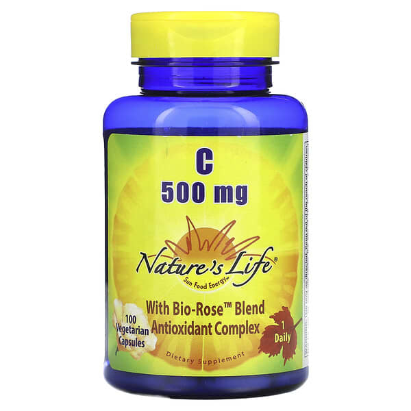 Nature's Life Vitamin C, 500 mg, 100 Vegetarian Capsules