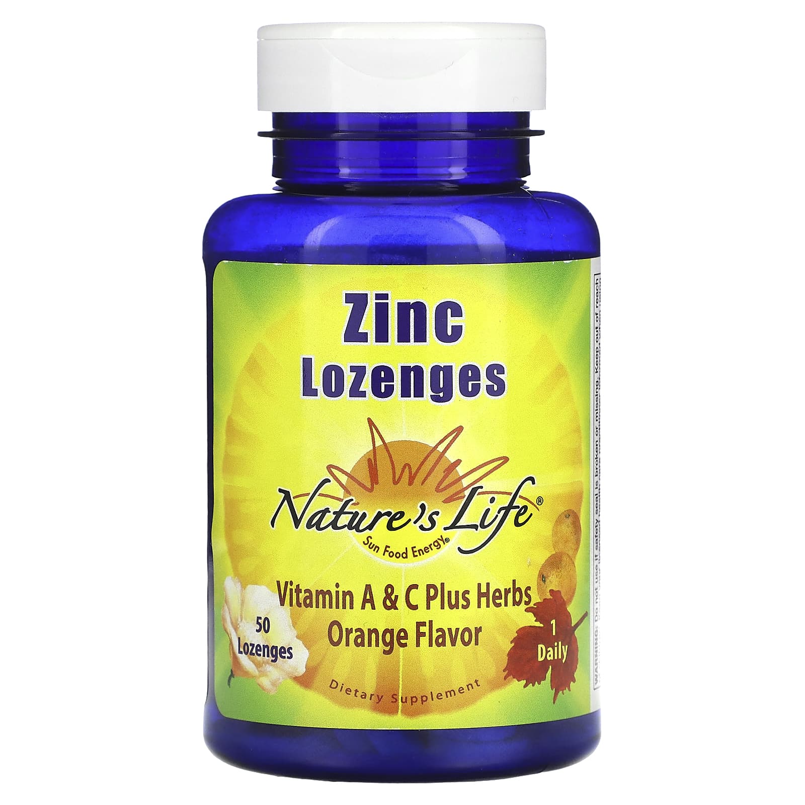 Nature's Life, Zinc Lozenges, Orange, 50 Lozenges