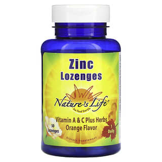 Nature's Life, Pastillas de zinc, Naranja`` 50 pastillas