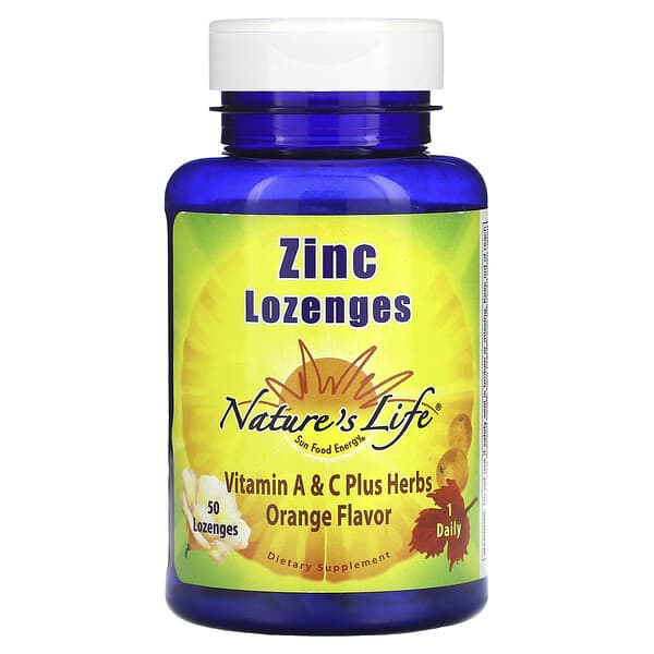 Nature's Life, Zinc Lozenges, Orange, 50 Lozenges