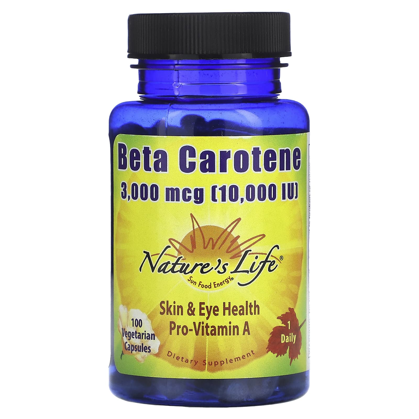 Natures Life Beta Carotene 3000 Mcg 10000 Iu 100 Vegetarian Capsules 