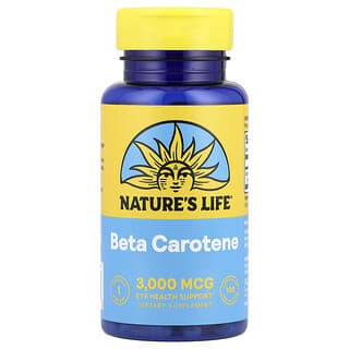 Nature's Life, 베타카로틴, 3,000mcg, 캡슐 100정