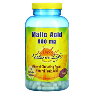 Nature's Life, Malic Acid, 800 mg, 250 Cápsulas Vegetales