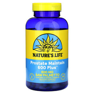 Nature's Life, Suplemento para el mantenimiento de la próstata 600 Plus, 600 mg, 250 cápsulas (300 mg)