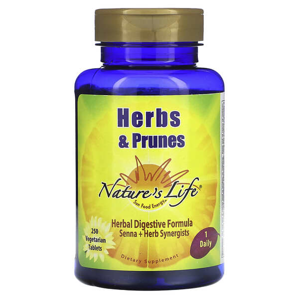 Nature's Life, Herbs & Prunes, 250 Vegetarian Tablets