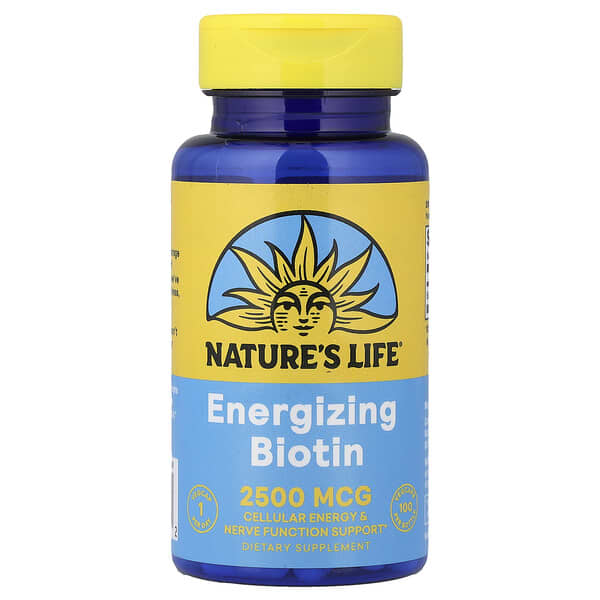 Nature's Life Energizing Biotin, 2,500 mcg, 100 Vegcaps