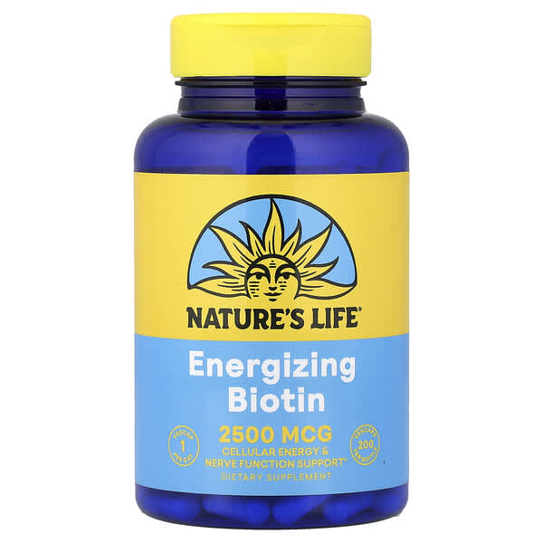 Nature's Life Energizing Biotin, 2,500 mcg, 200 VegCaps