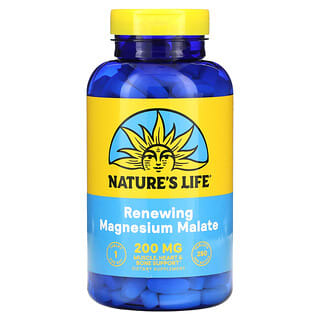 Nature's Life, Malato de magnesio, 200 mg, 250 comprimidos