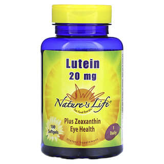 Nature's Life, Лютеин, 20 мг, 100 мягких таблеток