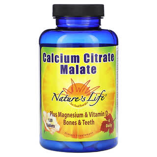 Nature's Life, Citrate et malate de calcium, 120 comprimés