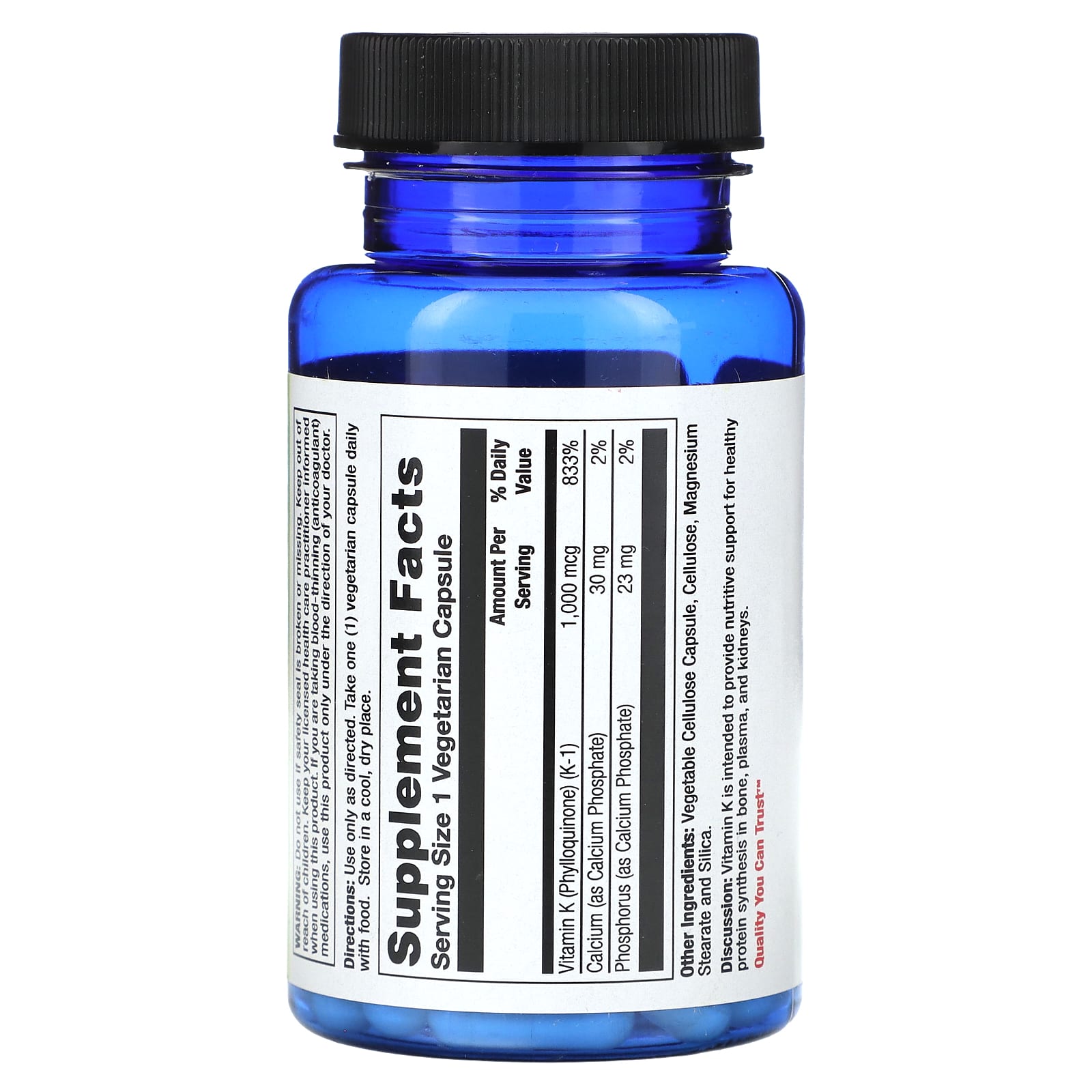 Nature's Life, Vitamin K, 1,000 mcg, 50 Vegetarian Capsules