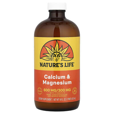 Nature's Life, Calcium Magnesium, Natural Orange Flavor, 16 fl oz (474 ​​ml)