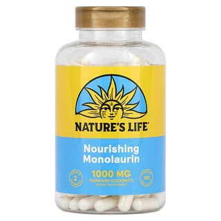 Nature's Life, Monolaurina nutritiva, 500 mg, 180 cápsulas