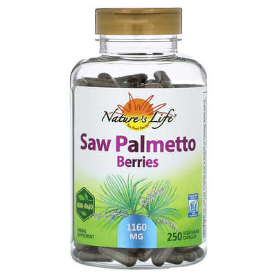 Nature's Life, Saw Palmetto Berry, 1160 mg, 250 Vegetarian Capsules (580 mg per capsule)