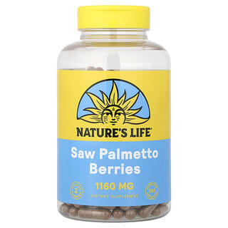 Nature's Life, Bagas de Saw Palmetto, 250 Cápsulas Vegetarianas (580 mg por Cápsula)