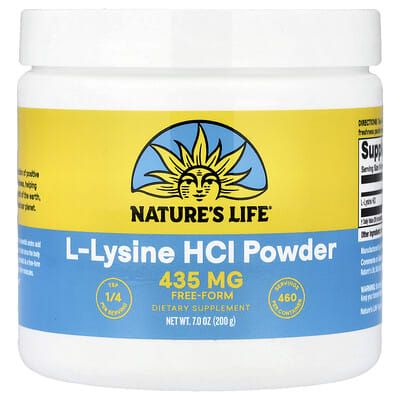 Nature's Life, L-Lysine HCl Powder, 435 mg, 7 oz (200 g)