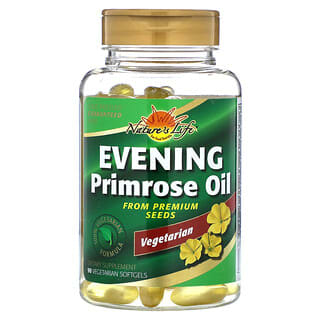 Nature's Life, Vegetarian Evening Primrose Oil, vegetarisches Nachtkerzenöl, 90 vegetarische Weichkapseln