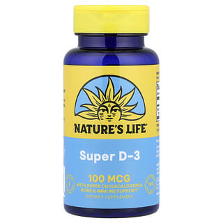 Nature's Life, Super D-3, 100 mcg (4000 UI), 100 cápsulas blandas