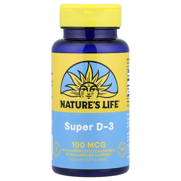 Nature's Life, Super D-3, 100 mcg, 100 Softgels — product photo 1