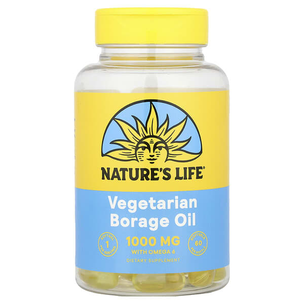 Nature's Life, Vegetarian Borage Oil, 1,000 mg, 60 Softgels — product photo 1