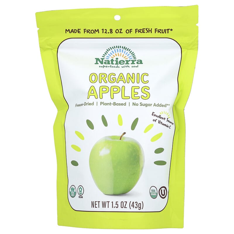 Natierra Organic Freeze-Dried Apples 1.5 oz Bag - Healthy Planet Shopping