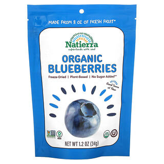 Natierra, Liofilizado orgánico, Arándanos azules, 34 g (1,2 oz)