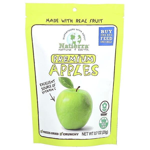 Natierra, Premium Freeze-Dried Apples, 0.7 oz (20 g)
