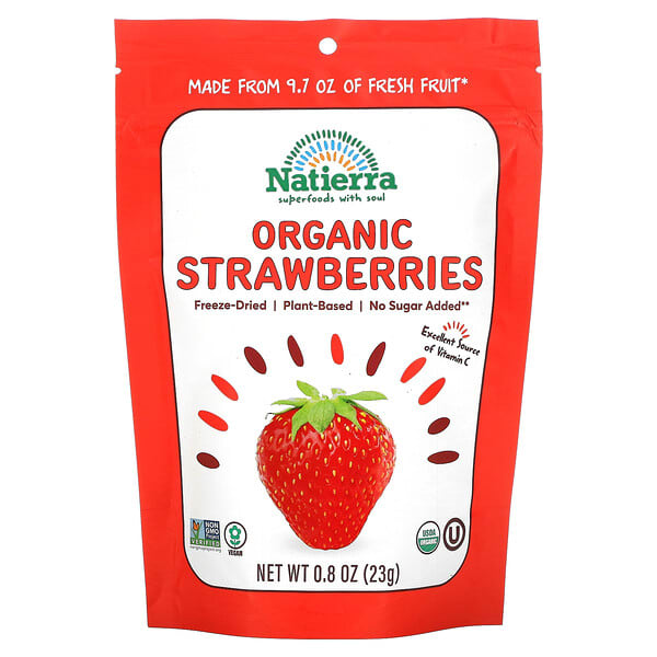 Natierra, 有機凍乾草莓，0.8 盎司（23 克）