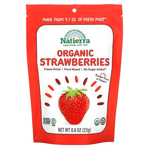 Natierra, Organic Freeze-Dried Strawberries, 0.8 oz (23 g)