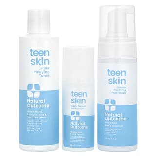Natural Outcome, Teen Skin, Everyday Face Kit, 3 Piece Kit