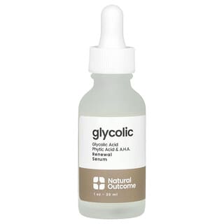 Natural Outcome, Glycolic, Renewal Serum, Fragrance Free, 1 oz (30 ml)