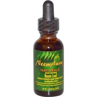 NeemAura, Hoja de Neem, extracto líquido de hierbas de fuerza regular, 1 oz líquida (30 ml)