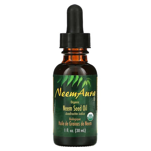 NeemAura, Orgánico, aceite de semilla de nim, 1 fl oz (30 ml)