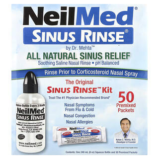 NeilMed, El kit de enjuague sinuual original y patentado, 50 paquetes premezclados, 1 kit