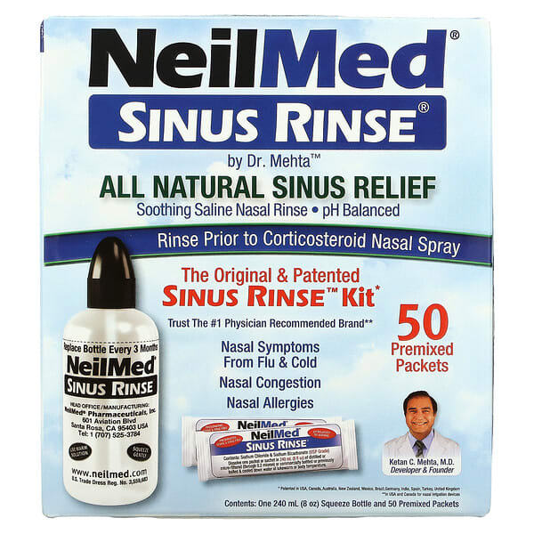 NeilMed, オリジナル＆特許取得済みSinus Rinse（サイナスリンス）キット、予混合パック50袋入り、1セット