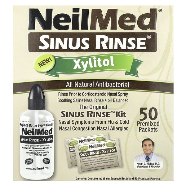 NeilMed, Sinus Rinse，木糖醇，鼻竇衝洗套件，2 件套