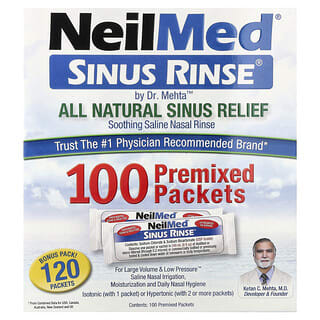 NeilMed, Sinus Rinse®, All Natural Sinus Relief, 100 Premixed Packets
