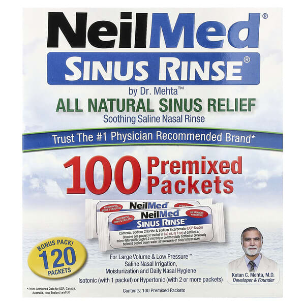 NeilMed, Sinus Rinse™ 全天然通鼻配方，預製洗鼻粉，100 袋裝
