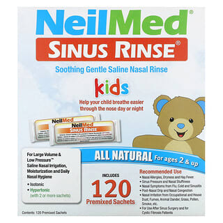 NeilMed, Kids, Sinus Rinse, Ages 2 +, 120 Premixed Sachets, 0.037 oz (1.04 g) Each