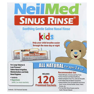 NeilMed, 兒童，鼻竇沖洗劑，2 歲以上，120 袋預混裝，每袋 0.037 盎司（1.04 克）