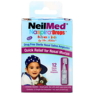 NeilMed, Naspira Drops, Babies & Kids, 12 Sterile Saline Ampoules, 0.034 fl oz (1 ml) Each