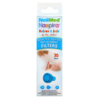 NeilMed, Babies & Kids, Naspira Nasal-Oral Aspirator, Naspira Nasen-Mund-Sauger für Babys und Kinder, Ersatzfilter, 30 Filter