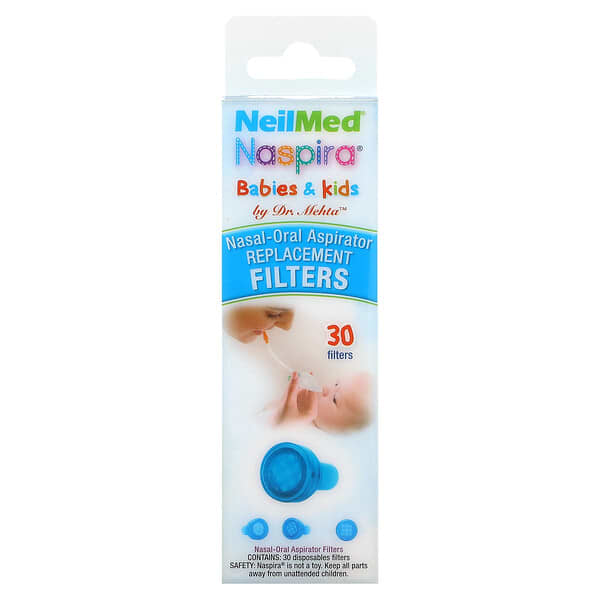 NeilMed, Babies &amp; Kids, Naspira Nasal-Oral Aspirator, Replacement Filters, 30 Filters