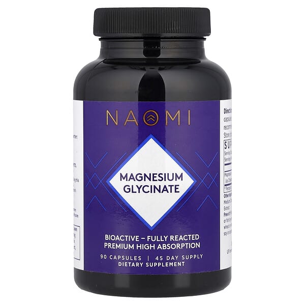 NAOMI, Magnesium Glycinate, 90 Capsules (100 mg per Capsule) — product photo 1