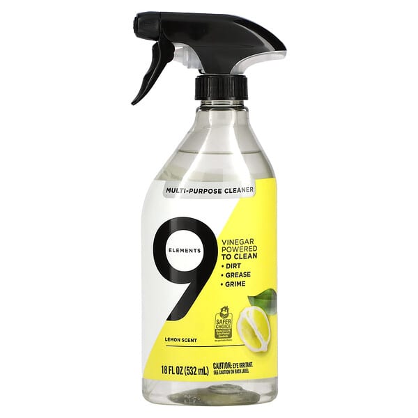 9 Elements, MultiPurpose Cleaner, Lemon, 18 fl oz (532 ml)