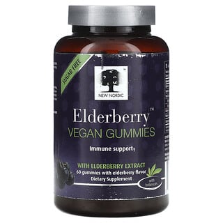 New Nordic, Elderberry Vegan Gummies, 60 Gummies