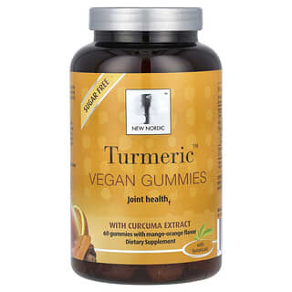 New Nordic, Turmeric Vegan Gummies with Curcuma Extract, Mango-Orange, 60 Gummies