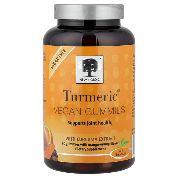 New Nordic, Turmeric Vegan Gummies with Curcuma Extract, Mango-Orange, 60 Gummies (150 mg per Gummy) — product photo 1