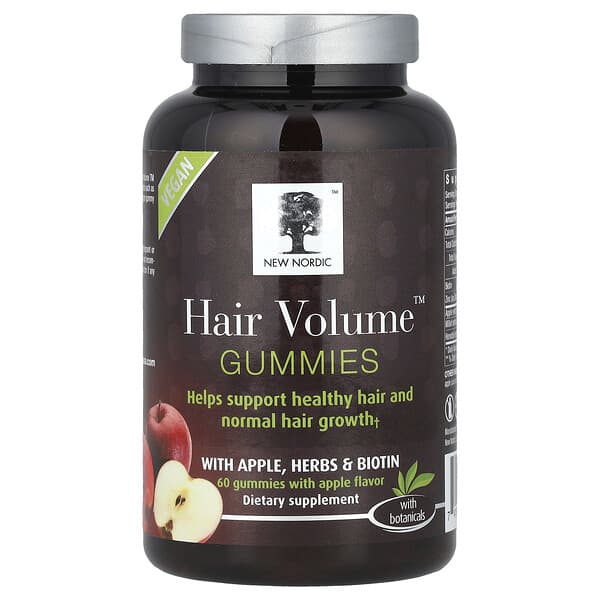 Hair Volume™ Gummies with Apple, Herbs & Biotin, 60 Gummies